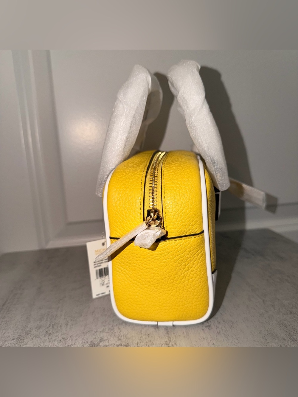 Michael Kors Thompson Extra-Small Leather Satchel in Daisy Yellow - Picture 2 of 7